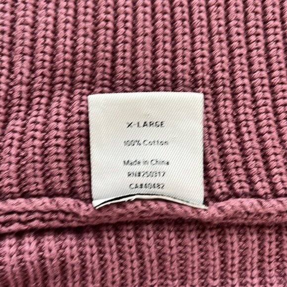 Varley Mentone Sweater Half Zip Turtlneck Mauve Cotton Chunky Knit XL - Picture 12 of 12